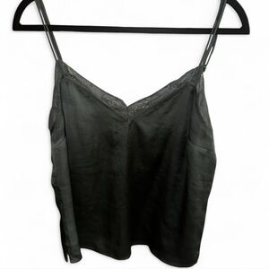 A&F Y2K Satin Dark Olive Green Cami